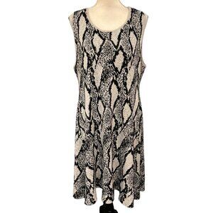 Torrid Dress Womens 3X Black Animal Print Sweater Knit Midi Sheath Office Career